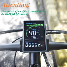 Mcezdy Ebike Display, UART No. 2 Protocol, 24V-60V Colorful Acrylic Cycling Computer with Charging Port for Mobile Devices, Ebike LCD Display to Enrich Cycling Journey (M6C-5-Pin)