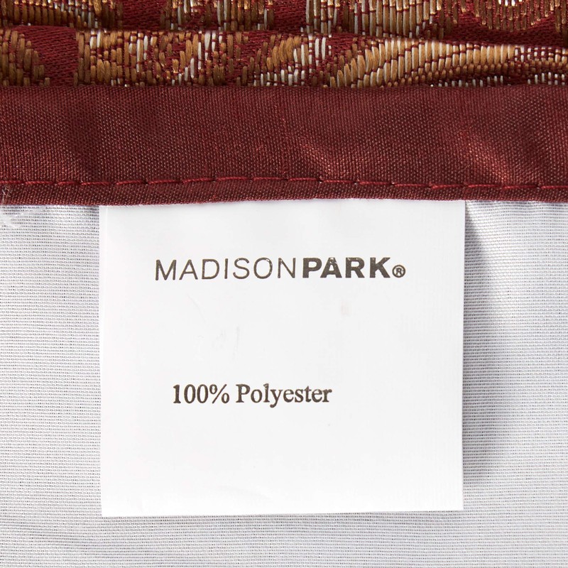 Madison Park Aubrey Jacquard Window Rod Pocket Valance with Beads,