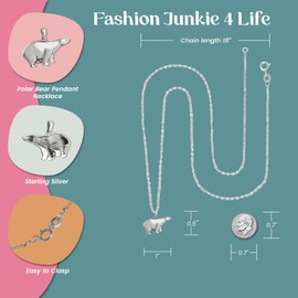 FashionJunkie4Life Sterling Silver Animal Charm Pendant Necklace for Women, Sterling Silver