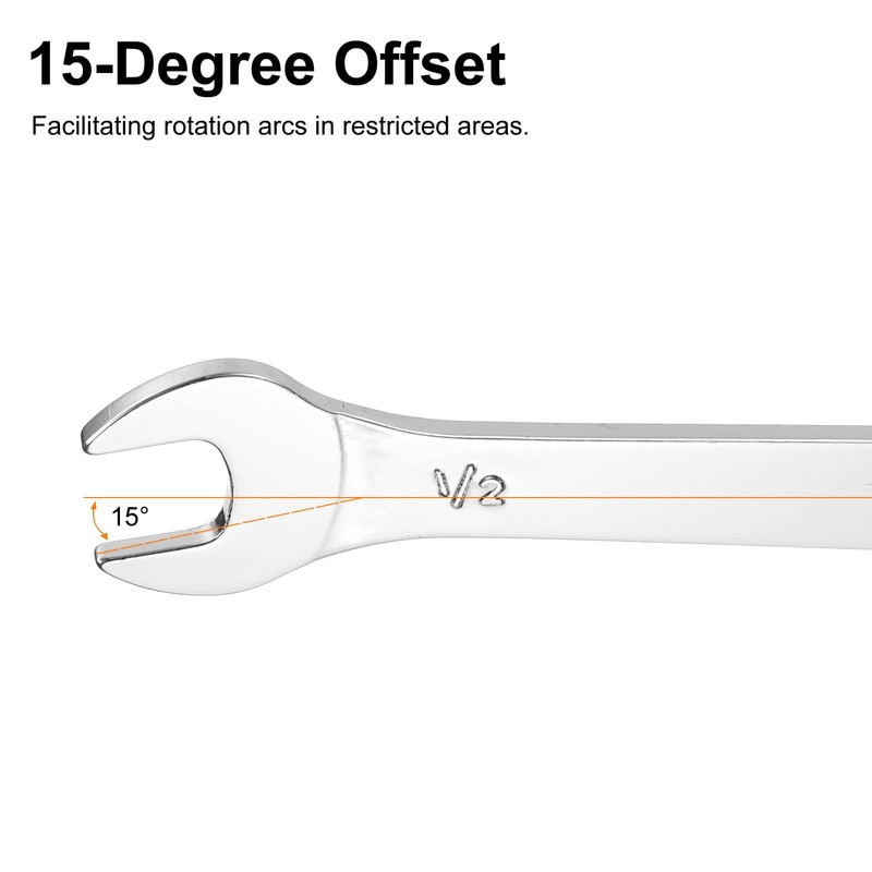 sourcing map 2pcs Thin Open End spanners SAE, 1/2x9/16 Inches,
