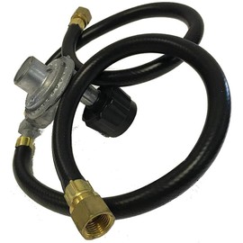 Gas Grill Dual Propane LP Gas 21" Hose and Vertical Gas Regulator Assembly