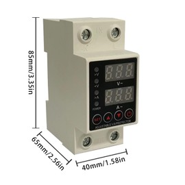 63A Smart Voltage Protector, Adjustable Over Voltage & Low Voltage Cut Off, LCD Screen, Delay Time Setting, Voltage Output Stabilizer for Home Office Appliance, DIN Rail Mountable