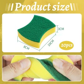 KYLOS Putzschwamm Spülschwamm Küchenschwamm Zweiseitig Reinigungsschwamm Fleckenentferner Scheuerschwamm, 12 Stück, Größe: 10 X 8 X 3Cm