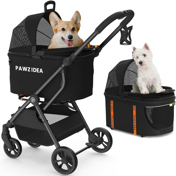 PAWZIDEA Pet Stroller 4 in 1, Dog Strollers for Small/Medium
