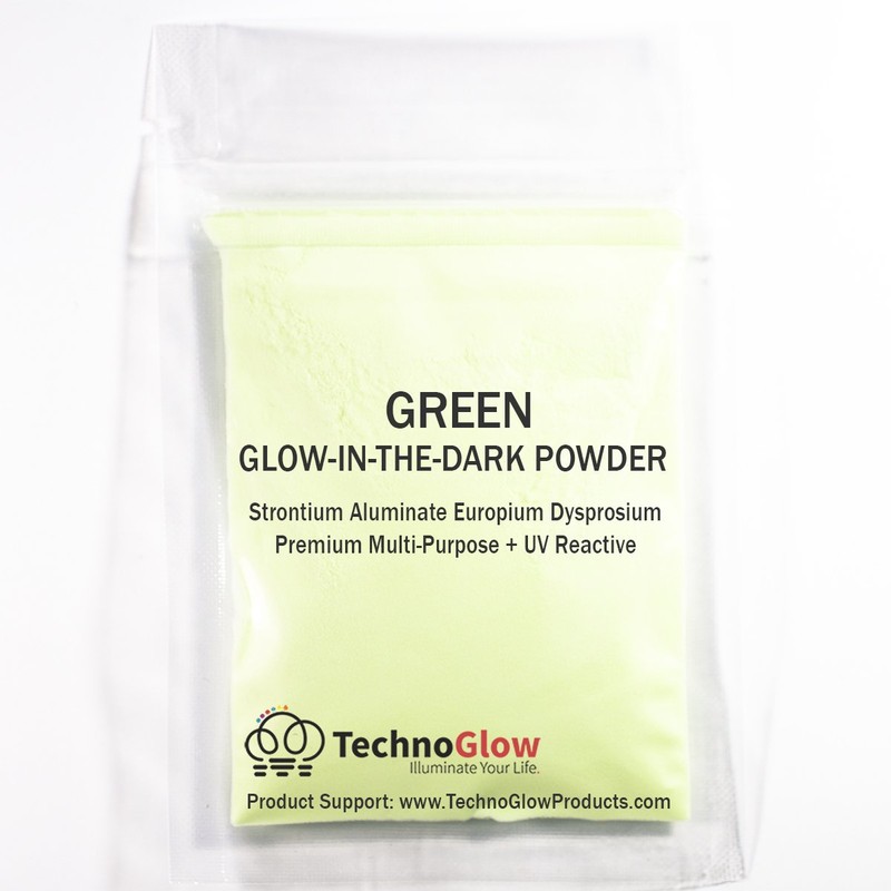 Green Glow in The Dark & UV Powder; 100-150 Microns
