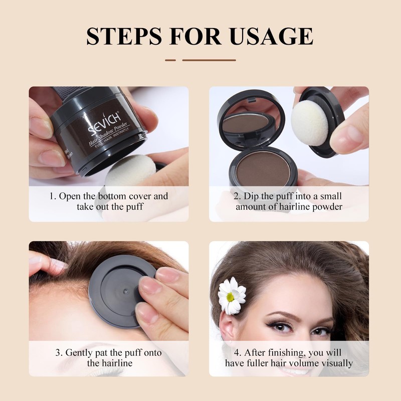 Sevich Hairline Powder,Instantly Conceals Hair Loss, Root Touch up Powder,
