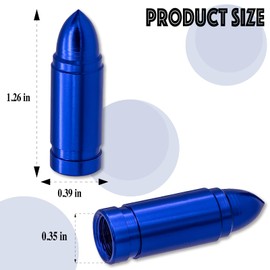 MEAJOO 4PCS Bullet Style Tire Valve Stem Caps, Corrosion Resistant, Universal Aluminium Alloy Dustproof Tire Valve Stem Covers for Cars, SUV, Trucks, Bikes, Motorcycles, Bicycles(Blue)