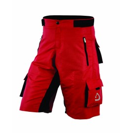 Deckra Mens Cycling Shorts MTB Mountain Biking Bike Padded Liner Shorts (as1, Alpha, m, Regular, Regular, Red)