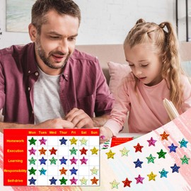 2100 Pcs Christmas Star Stickers for Kids Reward, Foil Star Stickers, Holographic Rainbow Star Stickers, Colorful Reward Stickers for Student Planner and School Classroom Teacher Supplies
