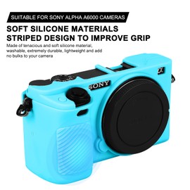 Easy Hood Case for Sony Alpha A6000 ILCE-6000 Digital Camera, Anti-Scratch Soft Silicone Housing Protective Cover Protector Skin (Blue)