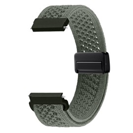 PinnWaa Nylon for Bracelet 18 mm 20 mm 22 mm, Elastic Magnetic with Magnetic Clasp Watch Strap, Adjustable Sports Replacement Strap Bracelets for Men and Women, 20 mm