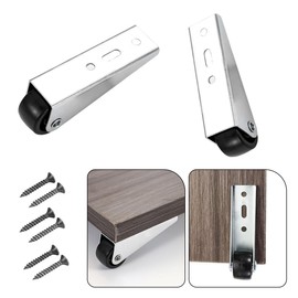 Ouliget Silent Rubber Caster,Mini Fixed Side Mounted Universal Wheel,Wooden Door Drooping Rotating Pulley,L Shaped Side Mounted Heavy Caster,2Pieces.
