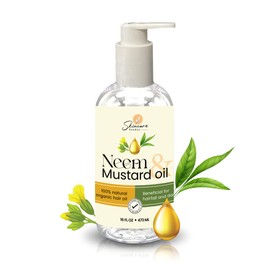 SKINCARE SUNDAY 100% Natural & Organic Pure Cold Pressed neem and mustard oil | 100% natural organic hair oil | Healthy Hair Growth | Rich in Vitamins
