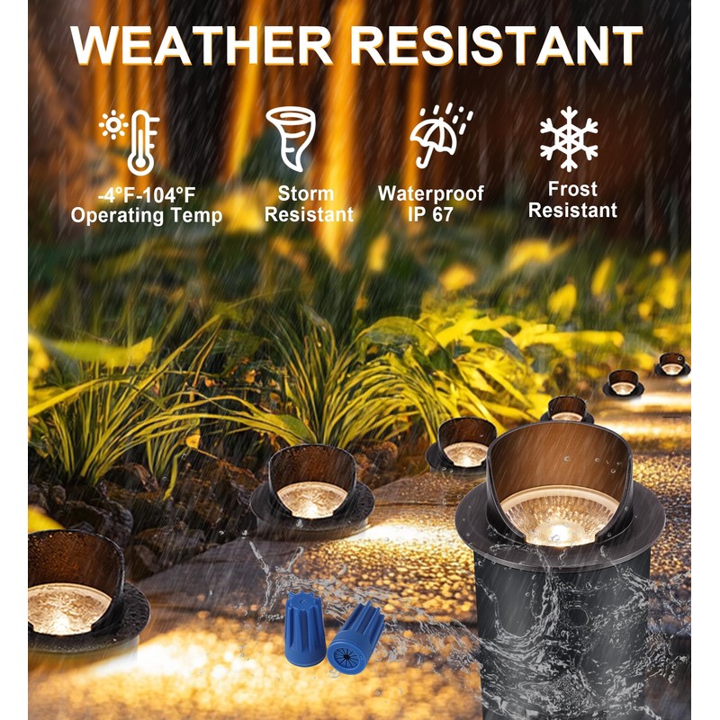 [6 Pack] CLOUDY BAY 9W Well Lights Landscape LED In