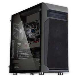 Zalman Z1 Plus ATX Mid-Tower PC Case - Tempered Glass Side Panel - 3 x 120mm Fans Pre-Installed - 5.25" ODD Support - USB 3.0 - Desktop Computer Chassis