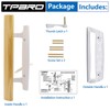 TPard Sliding Glass Patio Door Handle Replacement Set with Oak