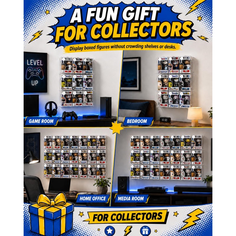 Baemin 2 Pack Wall Shelves Compatible with 21 Funko Pop