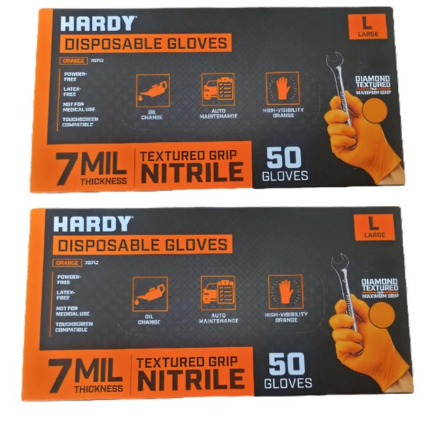 Hardy 7 mil Textured Nitrile Powder Free Gloves 50 Pc