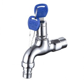Washing machine water leak prevention lock faucet hose connection lock faucet