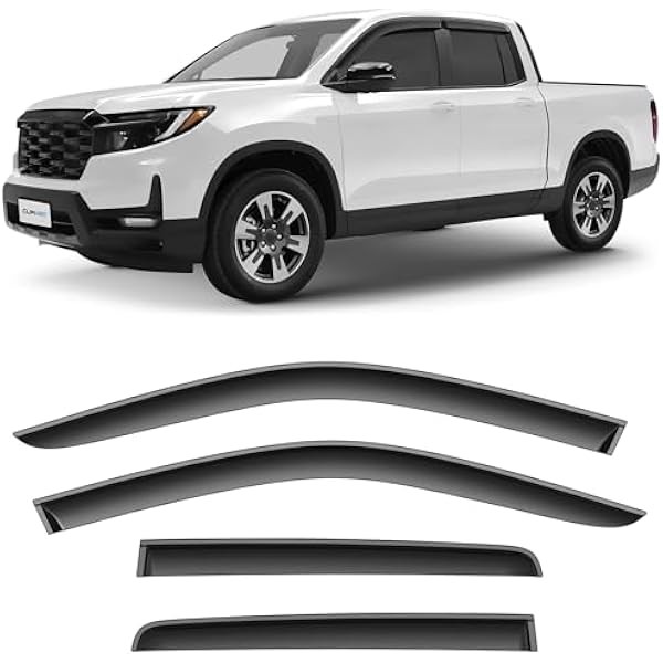 CLIM ART Incredibly Durable Rain Guards for Honda Ridgeline 2017-2025,