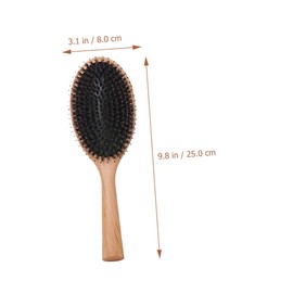 BIUDECO Massage Hair Comb for Detangling and Styling Natural Boar Bristle Cushion Brush with Unique Wooden Handle for Scalp Massage and Improved Circulation All Hair Types