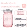 WELLIFE Pink Mason Jars 32 oz,9 Pack Wide Mouth Mason