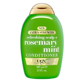 OGX Extra Strength Refreshing Scalp + Rosemary Mint Conditioner, Nourishing Hair Conditioner Infused with Rosemary Mint for Shiny, Healthy-Looking Hair, Sulfate-Free Surfactants, 13 fl. Oz