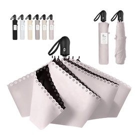 CICIBELLA Parasol, UV Protection, 100% Light Blocking, Folding Umbrella, One-Touch Automatic Open/Close, For Both Sunny and Rainy Weather, Lightweight, Durable, Fully Blackout, Folding Umbrella,
