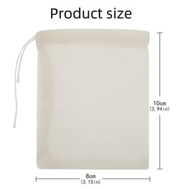 60 Pieces Muslin Bags, 100% Cotton Drawstring Bag Reusable Mesh Bags, for Spice Cooking Soup/Herb/Loose Leaf Tea, Coffee Filter Crafts Soap Nuts Gift Bag