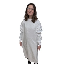 Reusable Isolation Gowns - Staff Protection for Hospital, Doctor's Office Isolation Gowns - Latex-Free Fluid Resistant with Knitted Cuffs (10, L)
