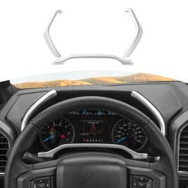 RT-TCZ for F150 Dashboard Instrument Panel Gauges Trim Cover Silver for Ford F150 2015-2020 Silver Interior Accessories 3pcs