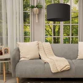 MiniSun MiniSun | Medium Modern Charcoal Grey Drum Light Shade | Lamp Shades, Home Dcor & Improvement Essential