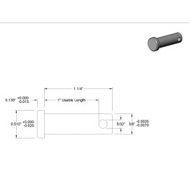 accurate (10) 3/8 X 1-1/16” Clevis Pin Steel Zinc 1" usable 5/32 hole