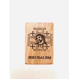 Magnets holy land olive wood from bethlehem (1) jerusalem cross with jesus