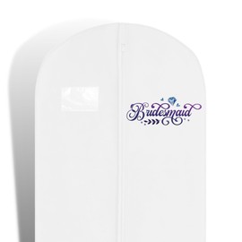 Hoesh UK Bridal Gown Garment Bag - Printed Wedding Dress Bag | Long Dress Covers for Bride & Bridesmaids | Breathable Clothes Bag for Storage & Travel (Lavender Bridesmaid)