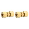 sourcing map 2Pcs Brass Compression Tube Fitting, 10mm Tube OD