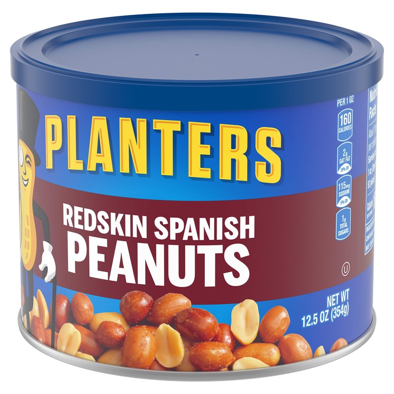 PLANTERS Redskin Spanish Peanuts, Roasted Salted Peanuts, Plant Based Protein