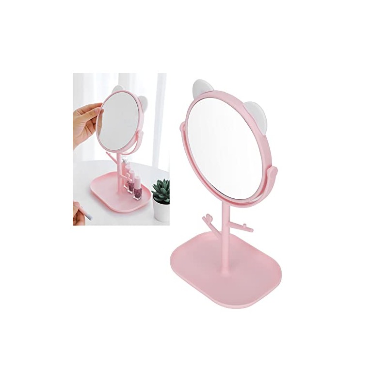 Espejo de Maquillaje Flexible y Conveniente con Bandeja de Almacenamiento