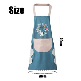 DHSBGWSX 1 Piece Women's Apron, Women's Apron with Pockets, Women's Baking Apron, Women's Waterproof Apron, Men's Kitchen Apron, Women's Cooking and Baking Apron (Blue), blue