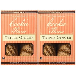 Trader Joe's 2 Packs of Trader Joe's Cookie Thins Triple Ginger 9 oz Each Pack