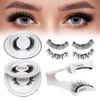 QUEWEL Magnetic-Eyelashes with Applicator, 2 Pairs Flylash Magnetic-Lashes with Applicator,