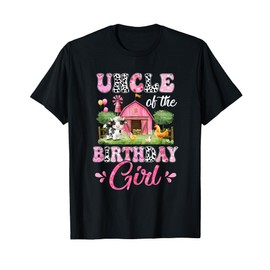 Uncle Of The Birthday Girl 1St Birthday Cow Farm Family T-Shirt