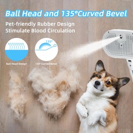 Pet Hair Brush，For shedding dog and cat hair, One Touch Gentle Removal of Loose Undercoat, Brush for All Hair, Types Massage Grooming Tool