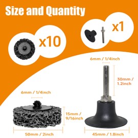 Merryland CSD DGTA012C2 Disc 50 mm Colour Rust for Bar Sander, 50 mm Black Cleaning Disc Metal Steel Coarse Cleaning Disc Coarse Sanding Disc Pack of 10 with 6 mm Shaft