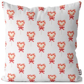 VOID Weihnachten Herzgebäck Herz Kissenbezug Kissenhülle Sofa Couch Wohnzimmer Dekoration Weihnachten Deko Winter Outdoor Garten Kissen bezug deko, Kissen Größe:50 x 50 cm