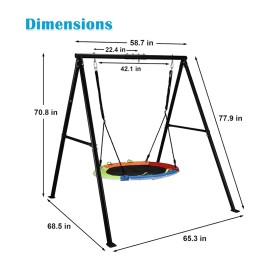 Zoshine Heavy Duty A-Frame Swing Stand for One Hanging Chair Relaxing Porch Garden Swing Seat Comfort Reading Nookcolor: black