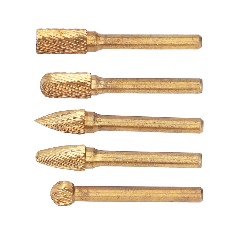 5Pcs Grinding Bit Head Rotary File Burr Double Cut Tool