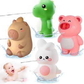 CWENDANER Bath Toy, Pack of 4 Water Toys Children, Water Toy Baby, Cute Bath Squirting, Water Toy Gifts for Babies, Toddlers, Boys, Girls