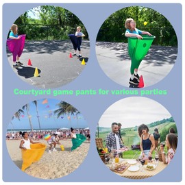 Grandma Pants Courtyard Game, Giant Outdoor Leisure Throwing competition, Grandma Courtyard Game Pants, Team Relay Family Reunion Party Outdoor Game Set with 8 Elastic Balls and 1 Air Pump (Blue)