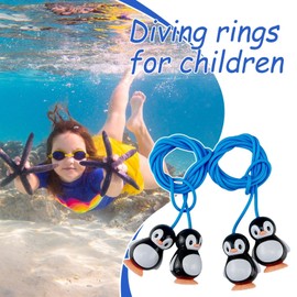 Swim Thru Rings for Pool - Penguin Dive Rings Pool Toys | Anti-Slip Elastic Water Games for Swim Practice Boys Activities Underwater Outdoor Indoor Beach